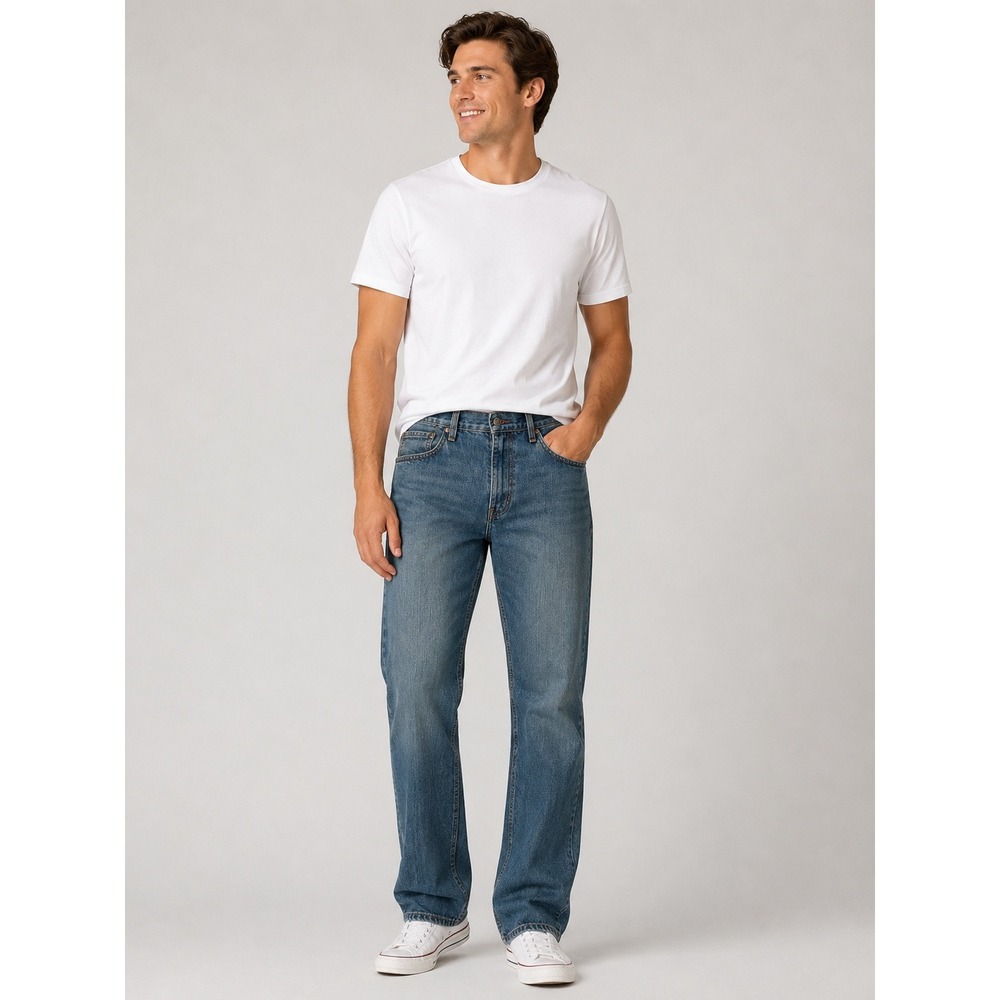 Levis 559 Relaxed Straight Jeans Mens 38x30 Blue Medium Wash WaterLess Denim